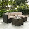 KO70011BR-SA Sand and Brown 5 Piece Wicker Furniture Set - Palm Harbor