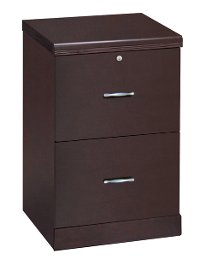 Espresso Brown 2 Drawer File Cabinet