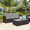 KO70048BR-GY Gray and Brown Wicker Furniture Sofa - Palm Harbor