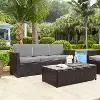 KO70048BR-GY Palm Harbor Gray and Wicker Patio Sofa