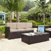 KO70048BR-SA Palm Harbor Sand and Wicker Patio Sofa