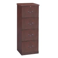 Cherry Brown 4-Drawer File Cabinet