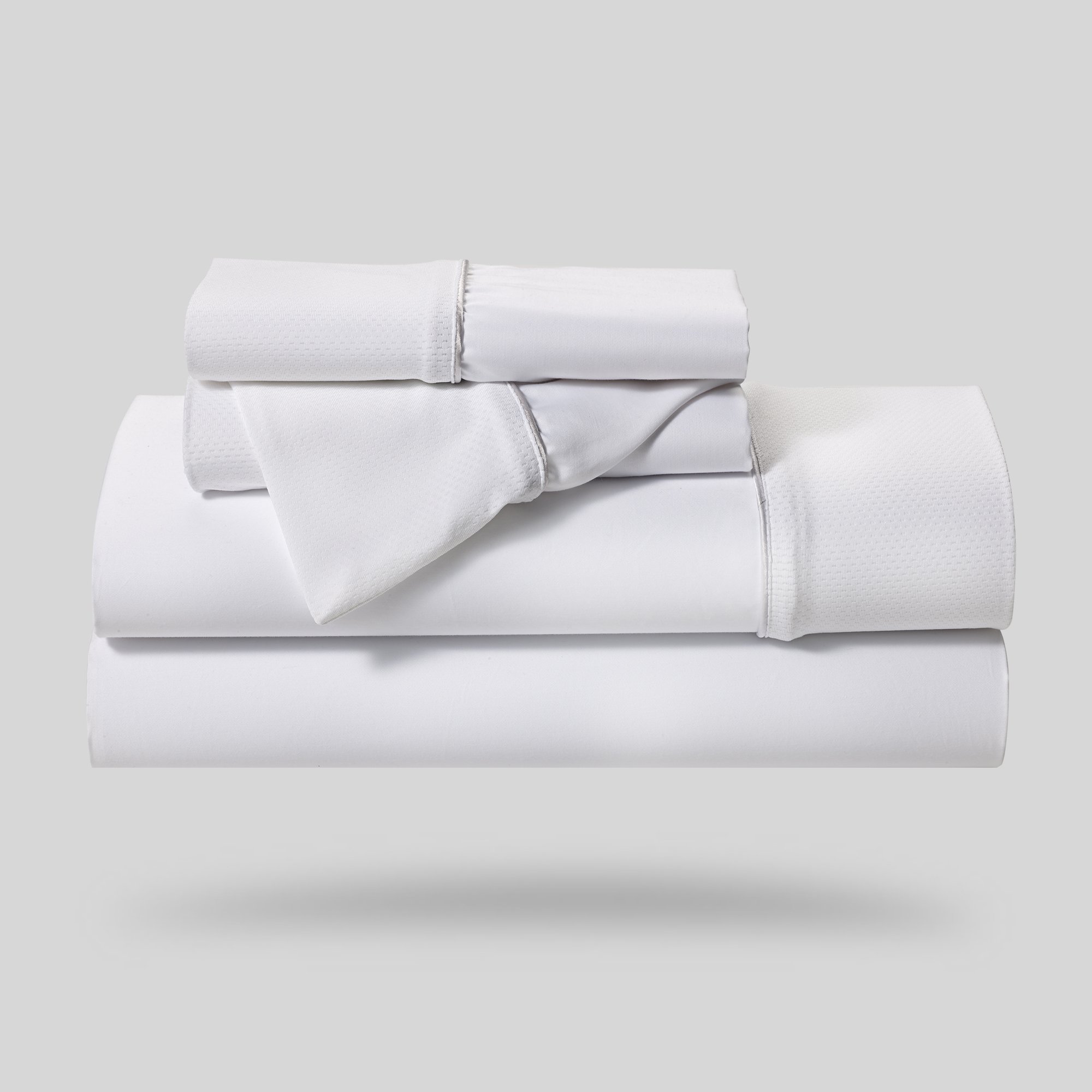 BGS21AWFE Bedgear White Hyper Cotton Split King Bed Sheets-1