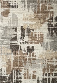 5 x 8 Medium Brown, Ivory & Gray Area Rug - Granada