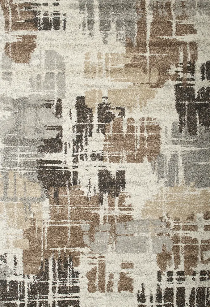 5 x 8 Medium Brown, Ivory, and Gray Area Rug - Granada-1