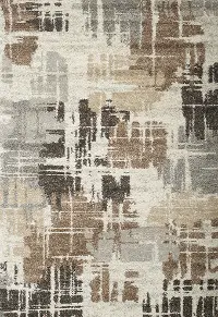 5 x 8 Medium Brown, Ivory, and Gray Area Rug - Granada