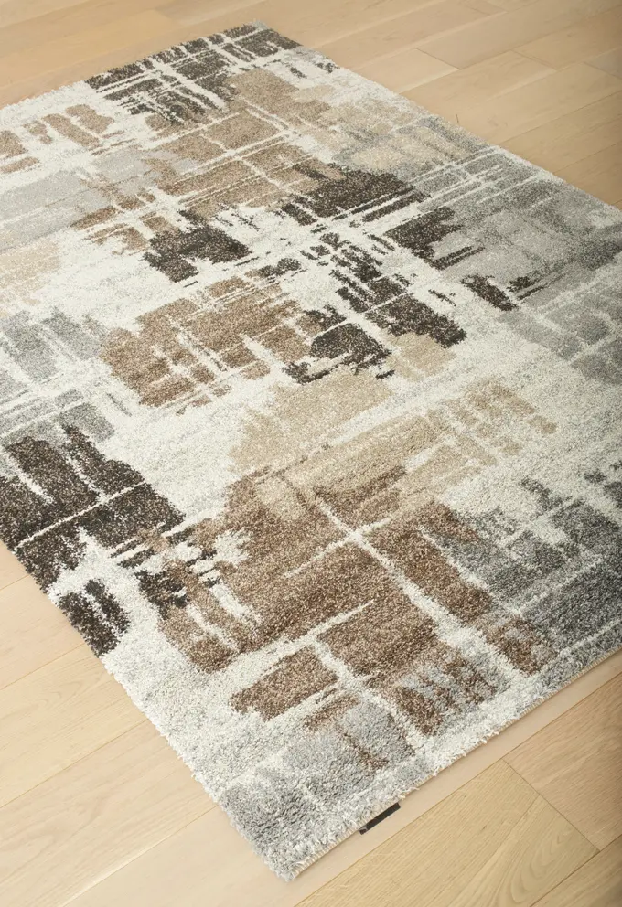 5 x 8 Medium Brown, Ivory, and Gray Area Rug - Granada-2