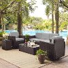 KO70057BR-GY Gray and Dark Brown 5 Piece Wicker Furniture Set - Palm Harbor -2