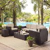 KO70057BR-SA Sand/Dark Brown 5 Piece Outdoor Wicker Set - Palm Harbor -2