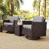 KO70058BR-GY Gray and Dark Brown 3 Piece Wicker Furniture Set - Palm Harbor