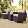 KO70058BR-SA Sand and Brown 3 Piece Wicker Patio Furniture Set - Palm Harbor