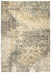 8 x 10 Large Gray, Beige, and Gold Area Rug - Gossamer