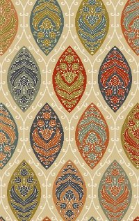 5 x 8 Medium Natural, Gray, Red & Blue Rug - Resonant