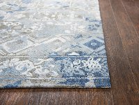 8 x 10 Large Ivory & Blue Rug - Zingaro
