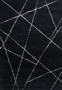 5 x 8 Medium Navy Blue & Ivory Shag Rug - Elements