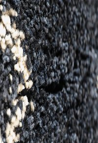 5 x 8 Medium Navy Blue & Ivory Shag Rug - Elements-3