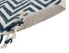 5 x 8 Medium White and Navy Blue Rug - Lily-2