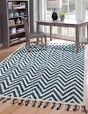 5 x 8 Medium White and Navy Blue Rug - Lily-4