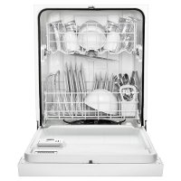 WDF120PAFW Whirlpool White Front Control Dishwasher in White with the 1-Hour Wash Cycle