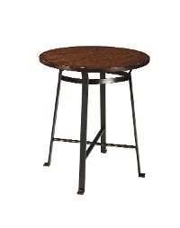 Brown and Metal Round Counter Height Dining Table - Challiman-2