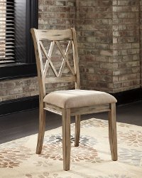 Antique White Upholstered Dining Chairs (Set of 2) - Mestler