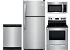SS-FRG-4PC-21TOPMTN Frigidaire 4 Piece Electric Kitchen Appliance Package with 20 Cu. Ft. Refrigerator - Stainless Steel