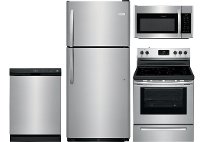 SS-FRG-4PC-21TOPMTN Frigidaire 4 Piece Kitchen Appliance Package with Electric Range - Stainless Steel