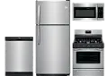 SS-FRG-4PC-21TOPMTN Frigidaire 4 Piece Gas Kitchen Appliance Package with 20 Cu. Ft. Refrigerator - Stainless Steel