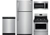 SS-FRG-4PC-21TOPMTN Frigidaire Stainless Steel 4 Piece Kitchen Appliance Package with Gas Range