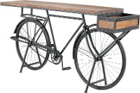 Brown and Black Bicycle Counter Height Dining Table-2
