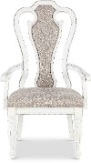 Antique White Upholstered Dining Arm Chair - Magnolia Manor Collection
