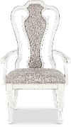 Magnolia Manor Antique White Upholstered Dining Arm Chair