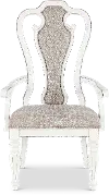 Magnolia Manor Antique White Upholstered Dining Arm Chair