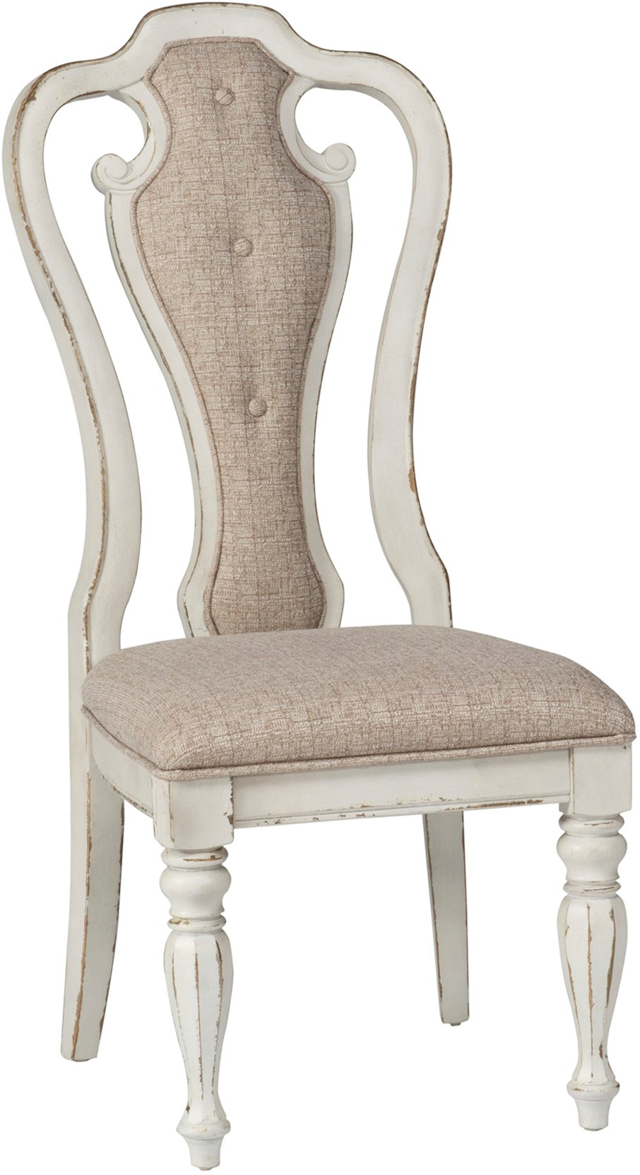 Magnolia Manor Antique White Upholstered Dining Chair-1