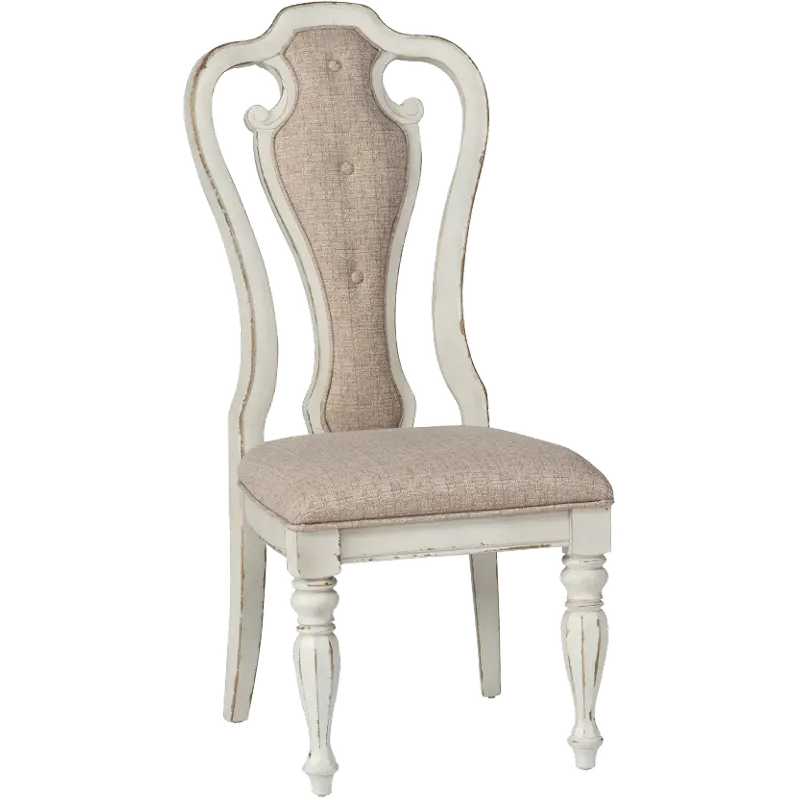 Magnolia Manor Antique White Upholstered Dining Chair
