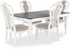 Antique White 5 Piece Dining Set with Upholstered Chairs - Magnolia Manor