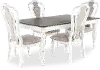 Magnolia Manor Antique White 5 Piece Dining Set with Upholstered Chairs