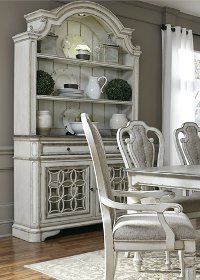 Antique White Buffet and Hutch - Magnolia Manor Collection