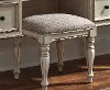 Antique White Traditional Vanity Stool - Magnolia Manor
