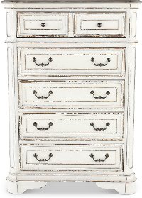 Traditional Antique White Chest of Drawers - Magnolia Manor