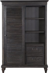 Classic Charcoal Gray Door Chest - Calistoga -2