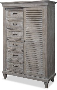 Casual Rustic Gray Door Chest - Dovetail