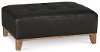 Contemporary Coffee Bean Brown Leather Ottoman - Interstellar