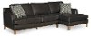 Brown Leather 2 Piece Sectional Sofa with RAF Chaise - Interstellar-1