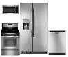 KIT Whirlpool 4 Piece Stainless Steel Kitchen Appliance Package with Gas Range