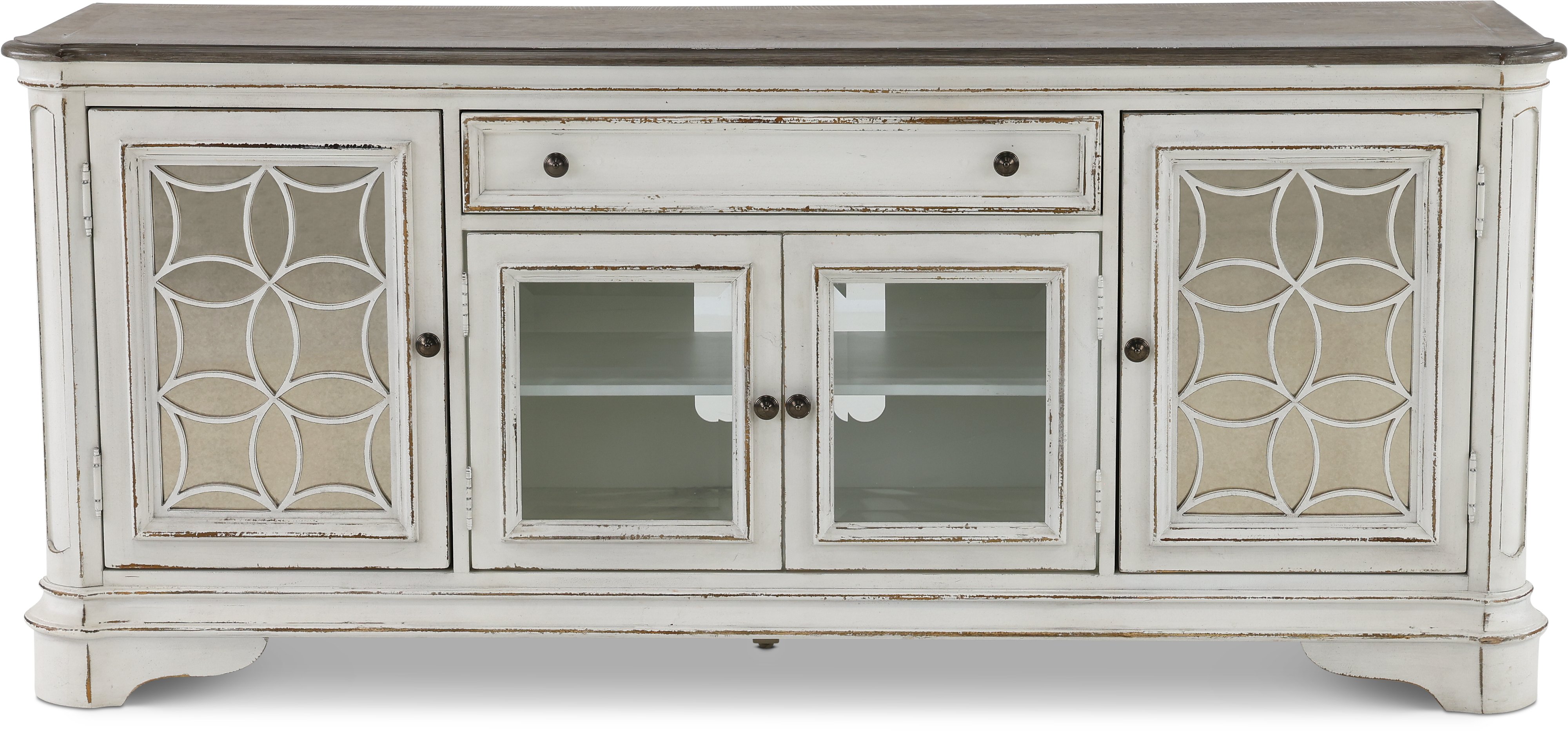 Magnolia Manor 74 Inch Antique White TV Stand-1
