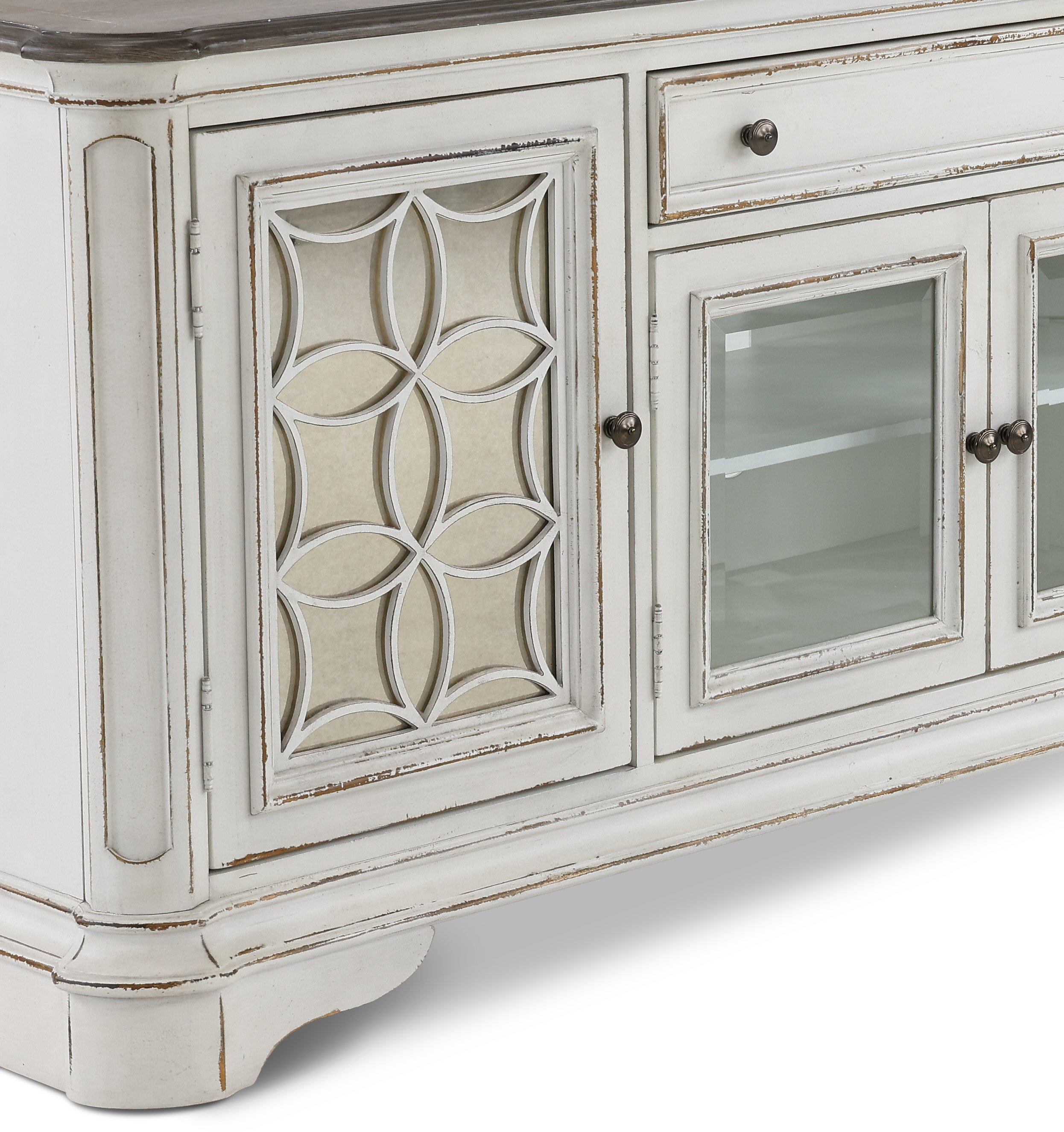 Magnolia Manor 74 Inch Antique White TV Stand-2