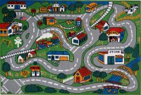 4 x 6 Small Country Streets Multi-Color Area Rug - Fun Time
