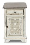 Antique White Chair Side Table - Magnolia Manor