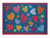 3 x 5 Small Hearts Pattern Turquoise Blue Rug - Fun Time